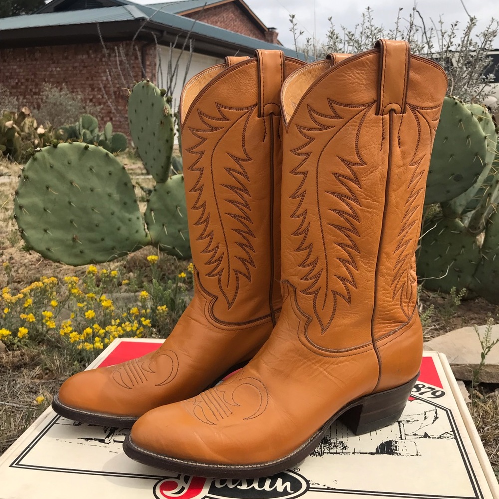 Justin Boots 1980s Size 10D Goldenut Kiddie, 1803
